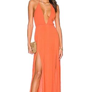 Superdown Arina Maxi Dress in Bright Orange